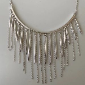 BCBGeneration Silver Fringe Necklace